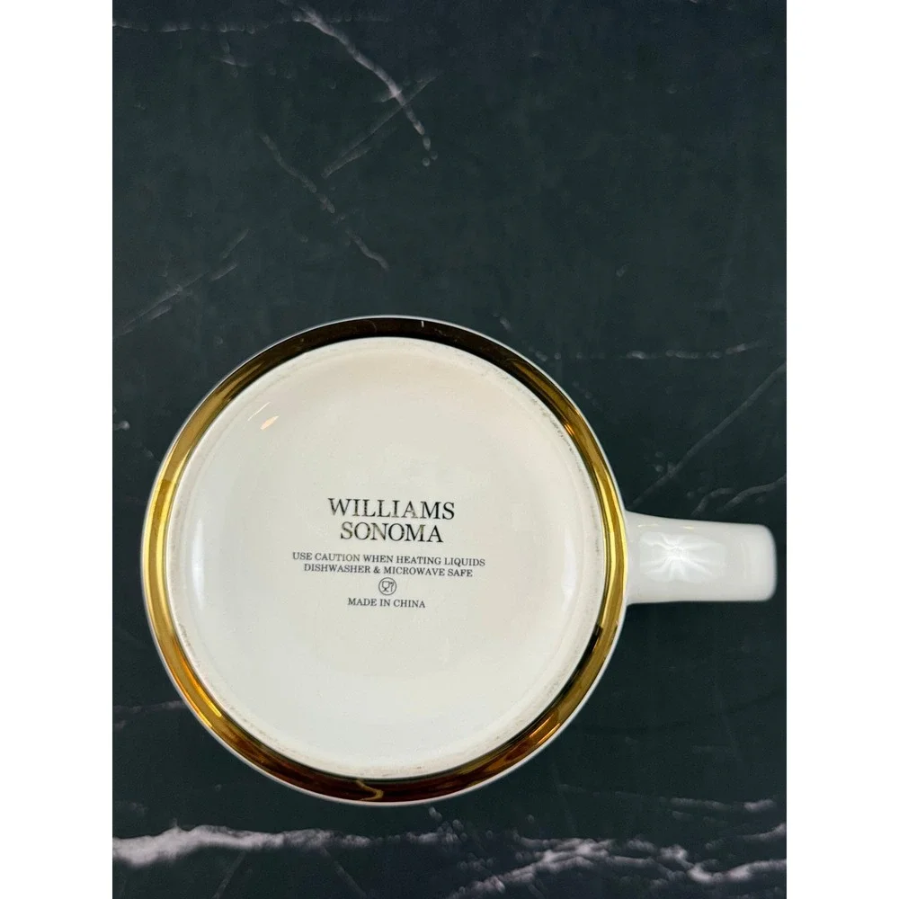 Williams Sonoma Gold Monogram R Mug 3 3/4in Tall MINT!